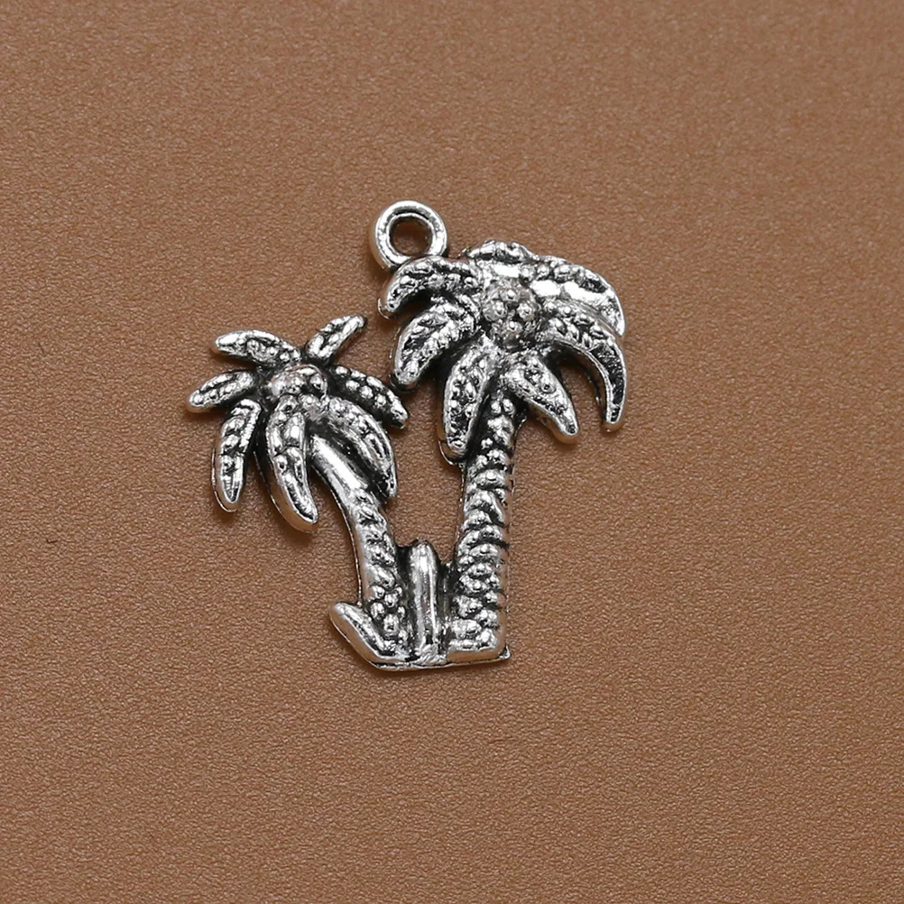 

10Pcs Alloy Coconut Tree Charms Pendants Silver DIY Jewelry Making Necklace Bracelet Dangle Keychain Accessories