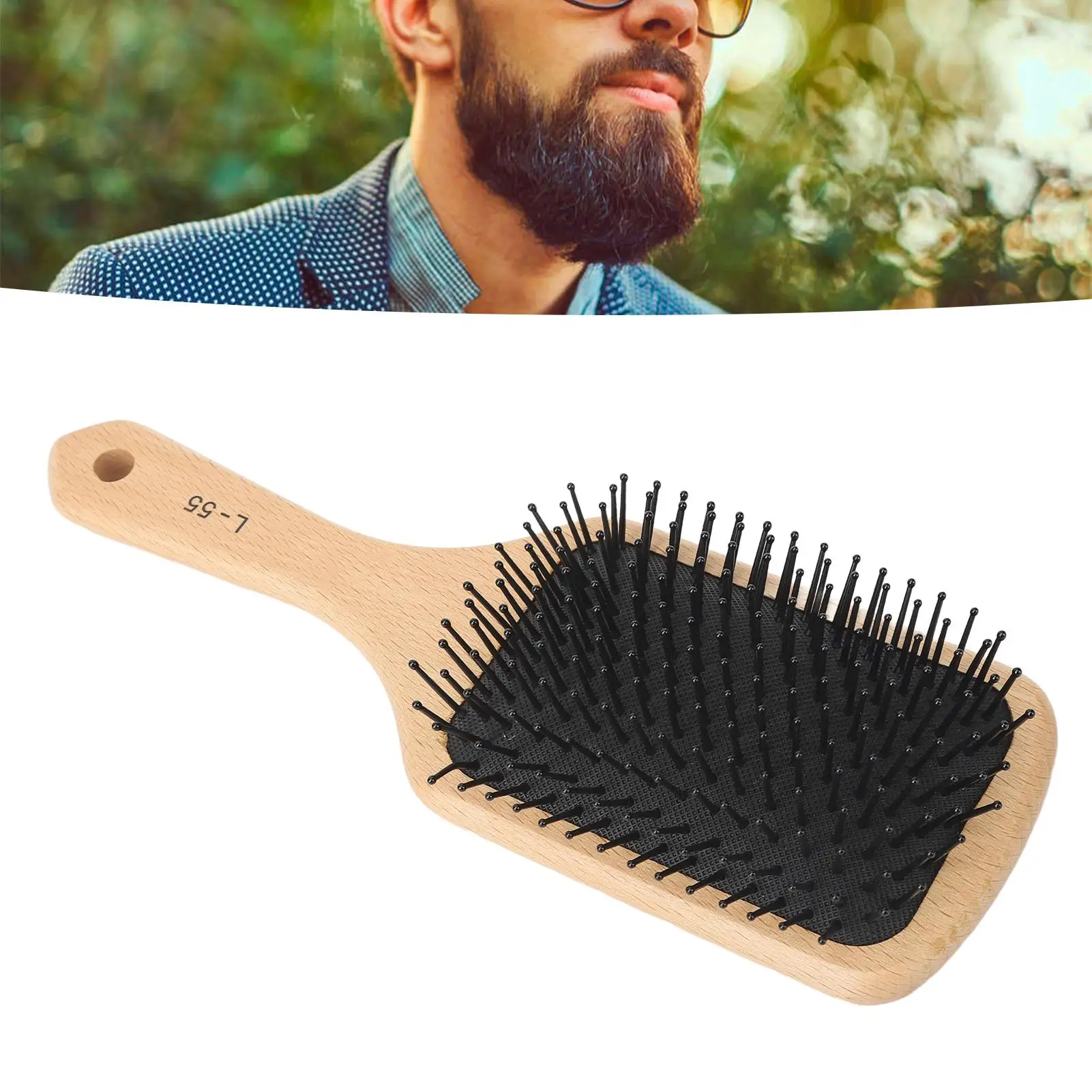 Peine de masaje del cuero cabelludo con mango ergonómico para hombres, evita la deformación, desenreda y estiliza el cabello, portátil