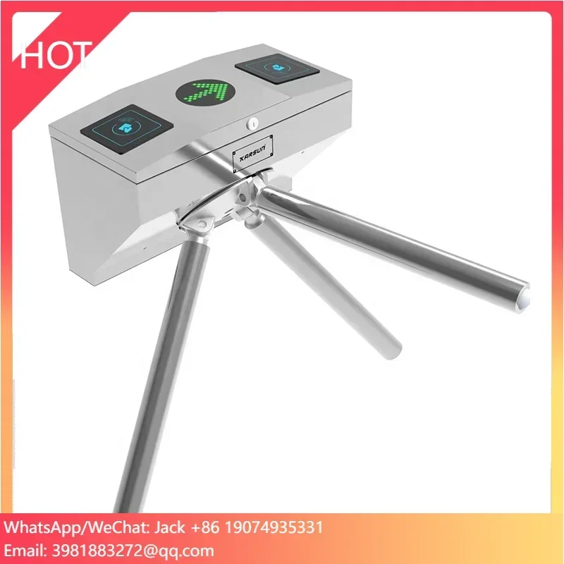 Customized High Speed Security Turnstile Tripod 304 Stainless Steel Semi-automatic Portable Turnstile Gate Entrance
