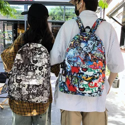 Personalized graffiti trendy cool backpack japanese style large capacity junior high school student high school student school bag lightweight versatile travel backpack