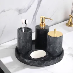 1pc Marble Bathroom Toiletries Bathroom Accessories Hotel Washbasin Decor Bathroom Decorations Brushing Cup Toothbrush Holder