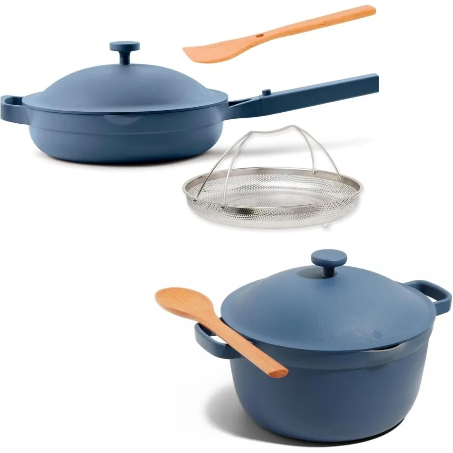 

Cookware Duo 7Piece Set with Always Pan Perfect Pot and Spatulas for Everyday Kitchen Use Multifunctional Design with ToxinFree