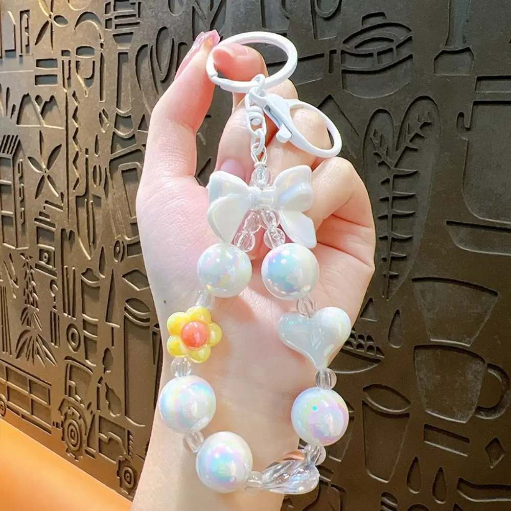 

Gifts Acrylic Mobile Phone Strap Beaded Bag accessories Car Keychain Anti-lost Candy Color Mobile Chain Lanyard