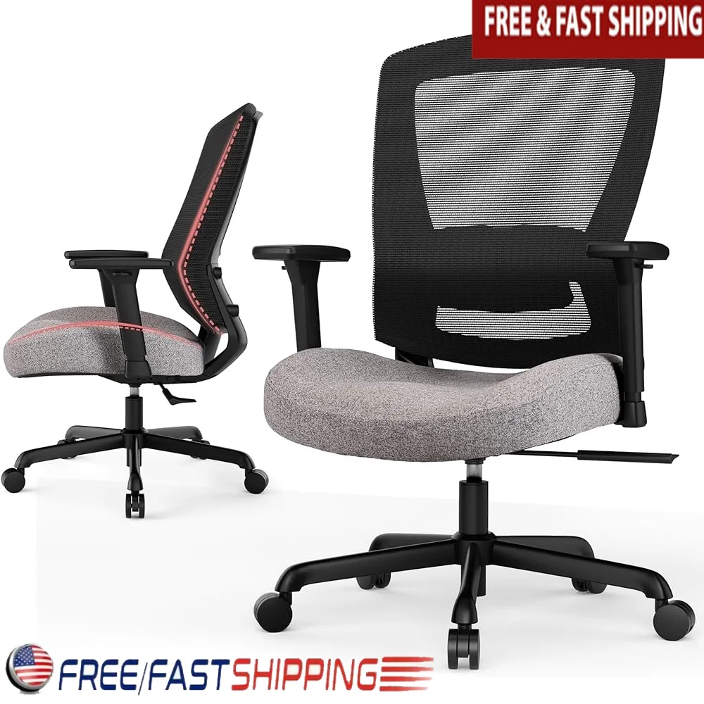 

Ergonomic Office Chair Mesh Computer Desk Chair Adjustable Armrests Lumbar Support Breathable Backrest Tilt Function Executive