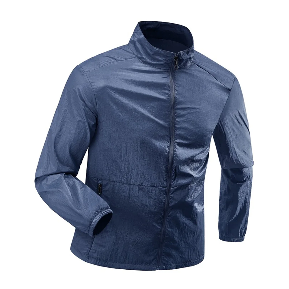 Men\'s Lapel Style Jacket with Long Sleeves Made of Polyester for Outdoor Fishing and General Outdoor Lifestyle Use