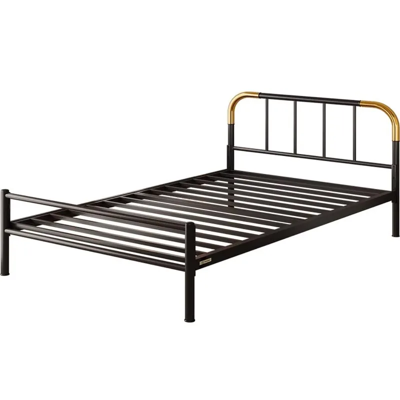 modern environmentally friendly simple small apartment black and white wrought iron wedding bed