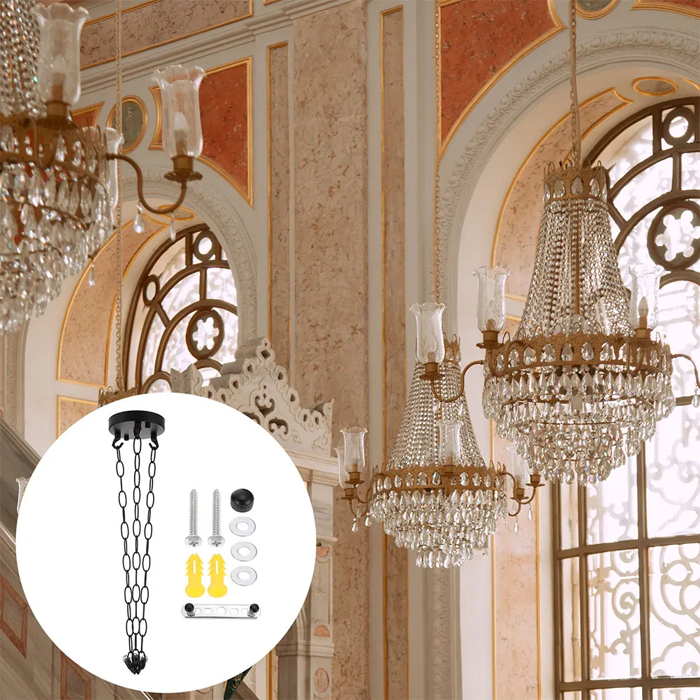 

1Set Ceiling Canopy Iron Cover Plate Durable Stable for Pendant Light Fixtures Retro Industrial Style Ceiling Cover Plate