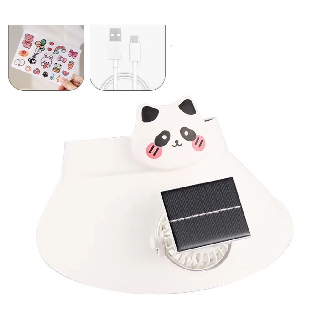 Breathable Summer Fan Sunhat Strong Wind Sun Protection Solar Powered Fan Hat Wide Brim USB / Solar Powered Sun Visor Hat