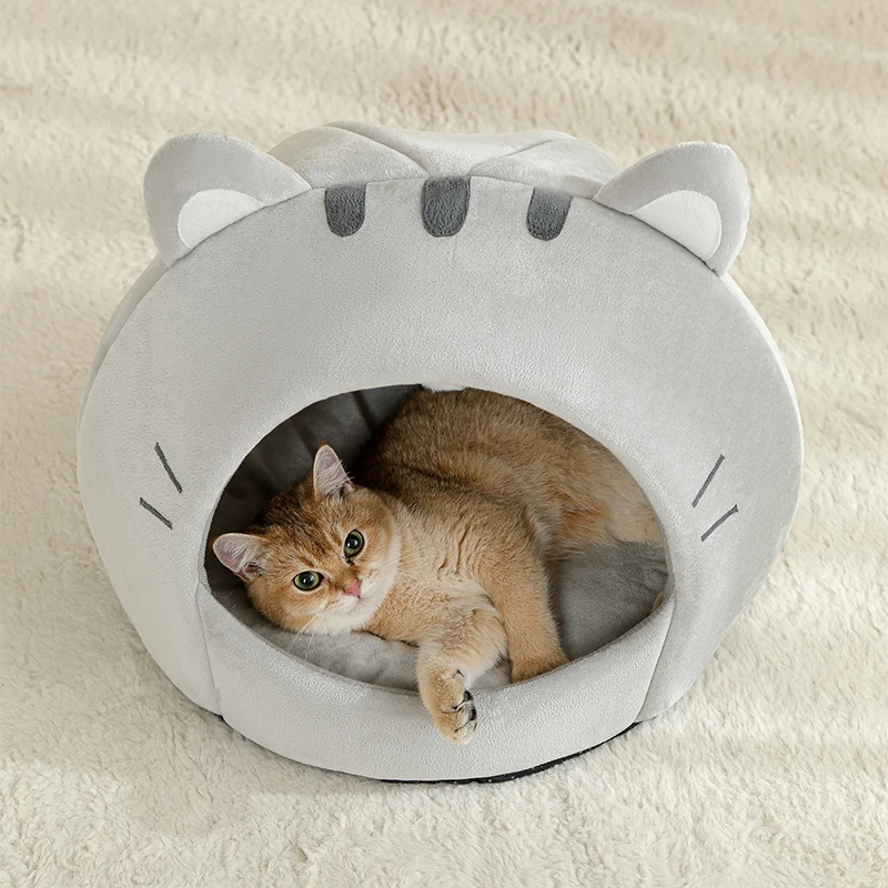 Super Cat Bed Warm Pet House Kitten Cave Cushion Cat House Warm Sleeping Dog Basket Tent Small Dog Mat Supplies Bed For Cats