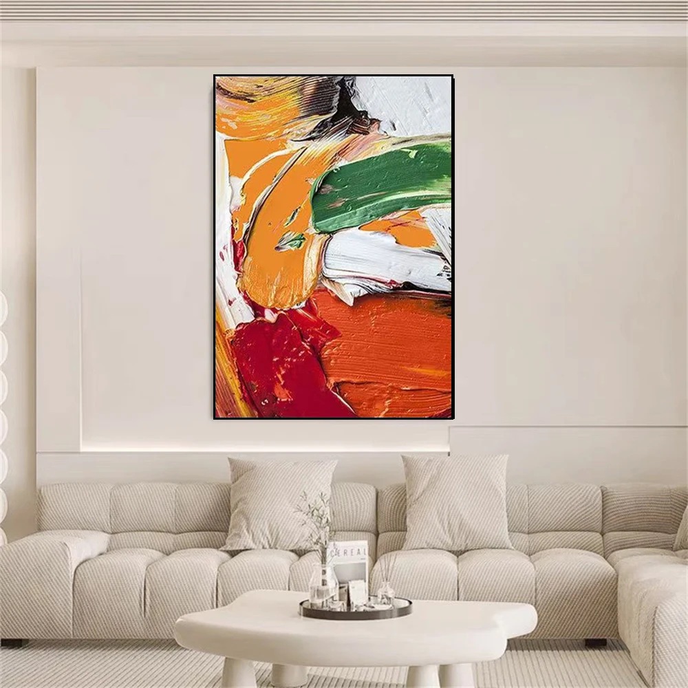 

100% Hand Drawn Abstract Oil Painting, Colored Healing Canvas Painting, Wall Artwork, Pictures For Home And Living Room Decor