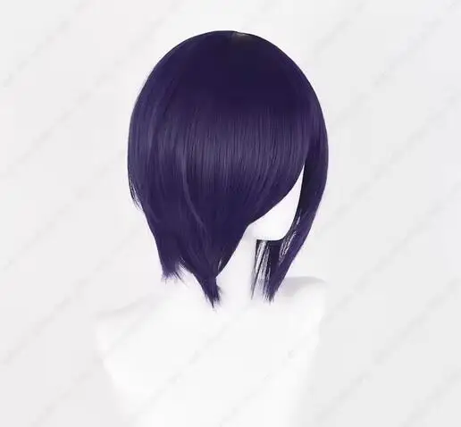 Peluca Touka Kirishima, peluca de Cosplay Toka Kirishima, 30cm, pelo corto morado oscuro, pelucas sintéticas resistentes al calor