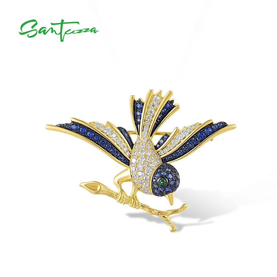 santuzza-spilla-in-argento-per-donna-genuino-argento-sterling-925-rondine-uccello-animale-spinello-verde-pietra-blu-regalo-carino-gioielleria-raffinata
