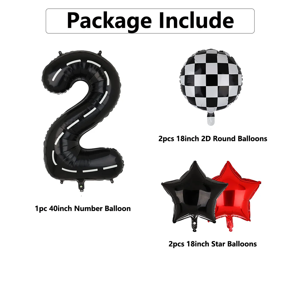 Race Car Birthday Balloons 40 Inch Racetrack Number Balloon Boys 2nd 3rd 4th 5st Birthday Race Car Theme Party Decor Supplies