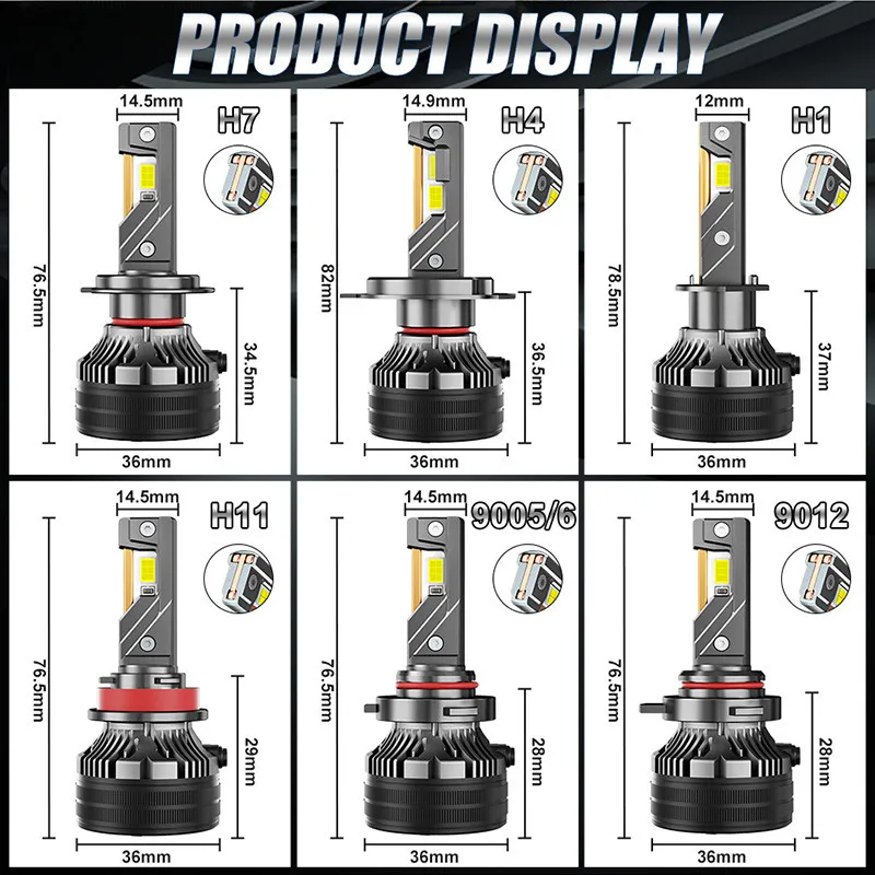 H4 H7 H11 Led المصابيح الأمامية 4000 واط 5000000LM 3 أنبوب النحاس 8575 CSP رقاقة السيارات ضوء H1 H3 H8 H9 HB3 HB4 9005 9006 9012 للسيارات #6