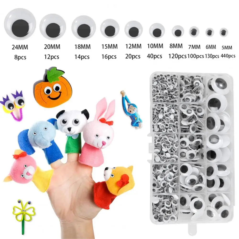 Diy Handmade Accessories Craft Eyes Self-adhesive Googly Eyes Wiggly Eyes for Diy Greeting Cards Scrapbooking for Crafts