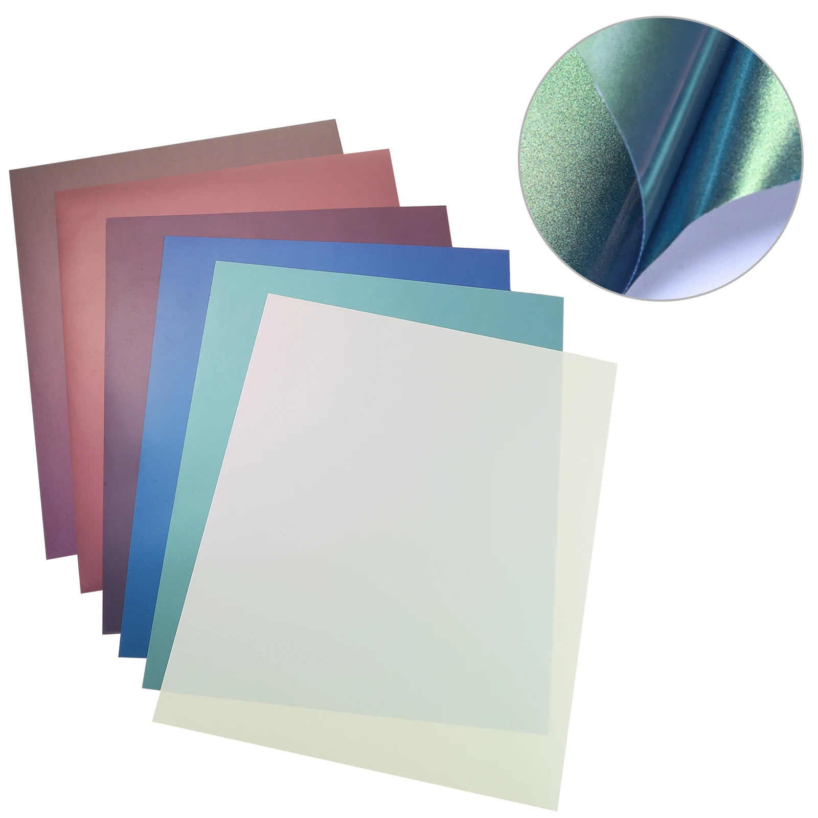 

6 Sheets Heat Transfer Vinyl Sublimation Film PU Paper Membrane DIY Clothes Lettering Tape Useful Transfer Fabric Application