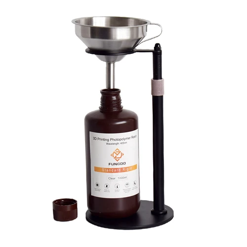 Soporte de embudo de resina con soporte de anillo de acero, soporte de colador de filtro de resina para impresora 3D, manos libres para reciclar LCD/DLP/SLA/resina
