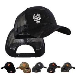 Unisex Forked Wolf Embroidery Snapback Camouflage Baseball Caps Spring and Autumn Outdoor Adjustable Casual Sunscreen Hat