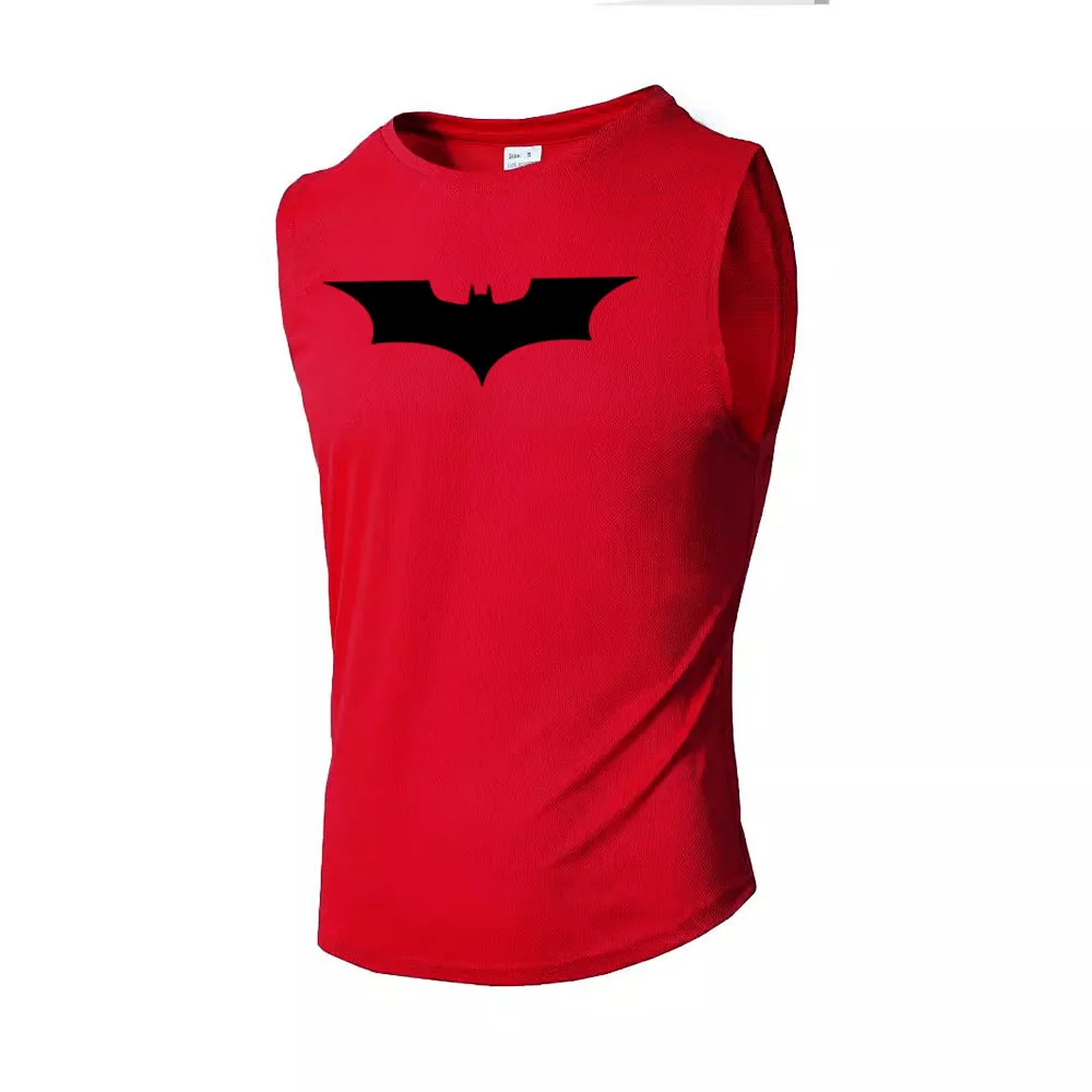 Bat Printed Men's Loose Sleeveless T-shirt Autumn inner wear Running T Shirt Gym Fitness Jogging Vest Male Casual Shirt Tops - Image 5
