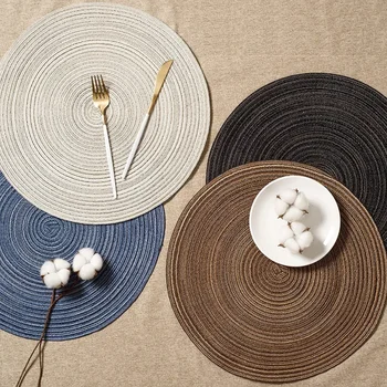 Woven Round Table Mat Set 24