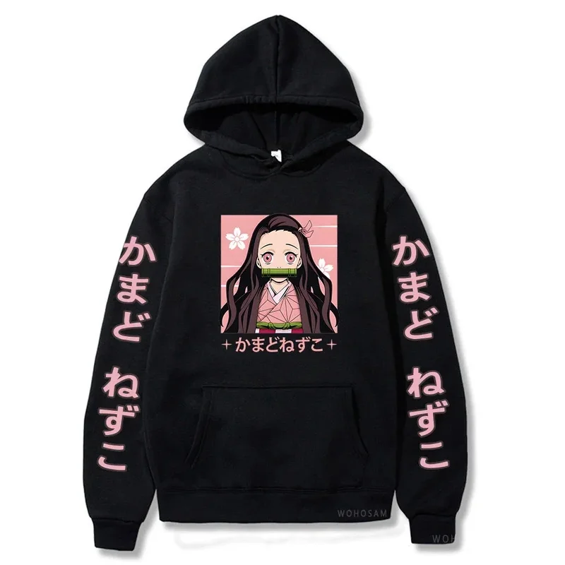 Hot AnimeHooded Kamado Nezuko Cute Print Hoodie Men Women Clothes Manga Sweatshirt Harajuku Long Sleeve Pullover