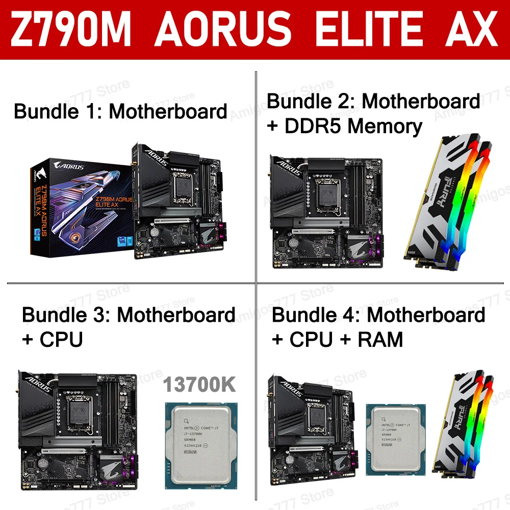 LGA 1700 Gigabyte Z790M AORUS ELITE AX WIFI Motherboard DDR5 M-ATX 13th 12th Gen CPU Intel Desktop Gaming Z790 128GB PCIE 5 New