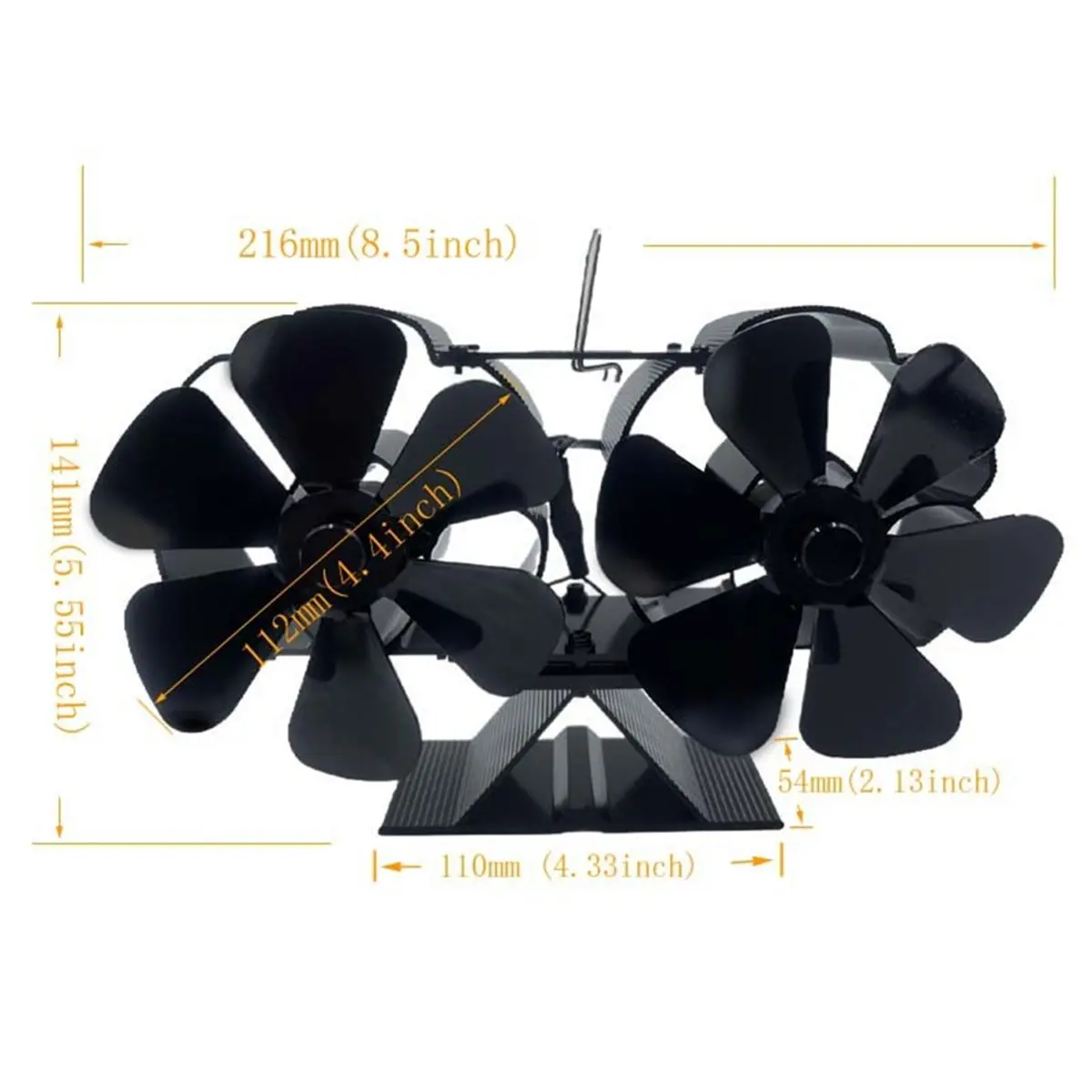 giftnew Aluminum Alloy 6 Blade Heat Powered Wood Stove Fan, Quiet 180-220CFM 1400rpm