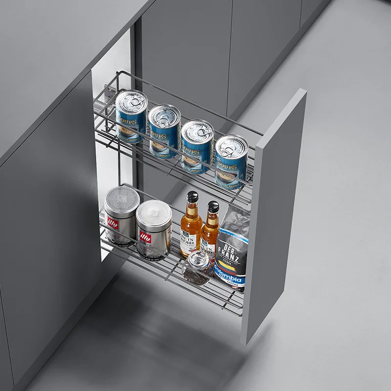 

Kitchen Cabinet Seasoning Basket Drawer Seasoning Basket Nano Side Installed Extremely Narrow Seasoning Basket