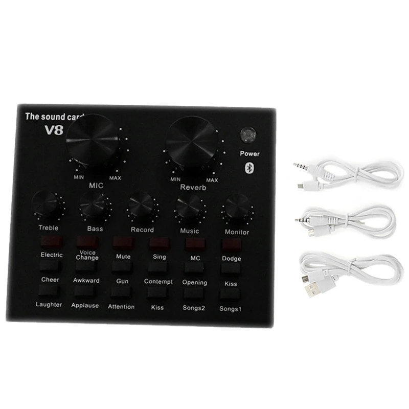 

V8 USB 5.0 Audio Sound Card USB External Headphone Microphone Webcast Live Sound Card V8 Sound Card