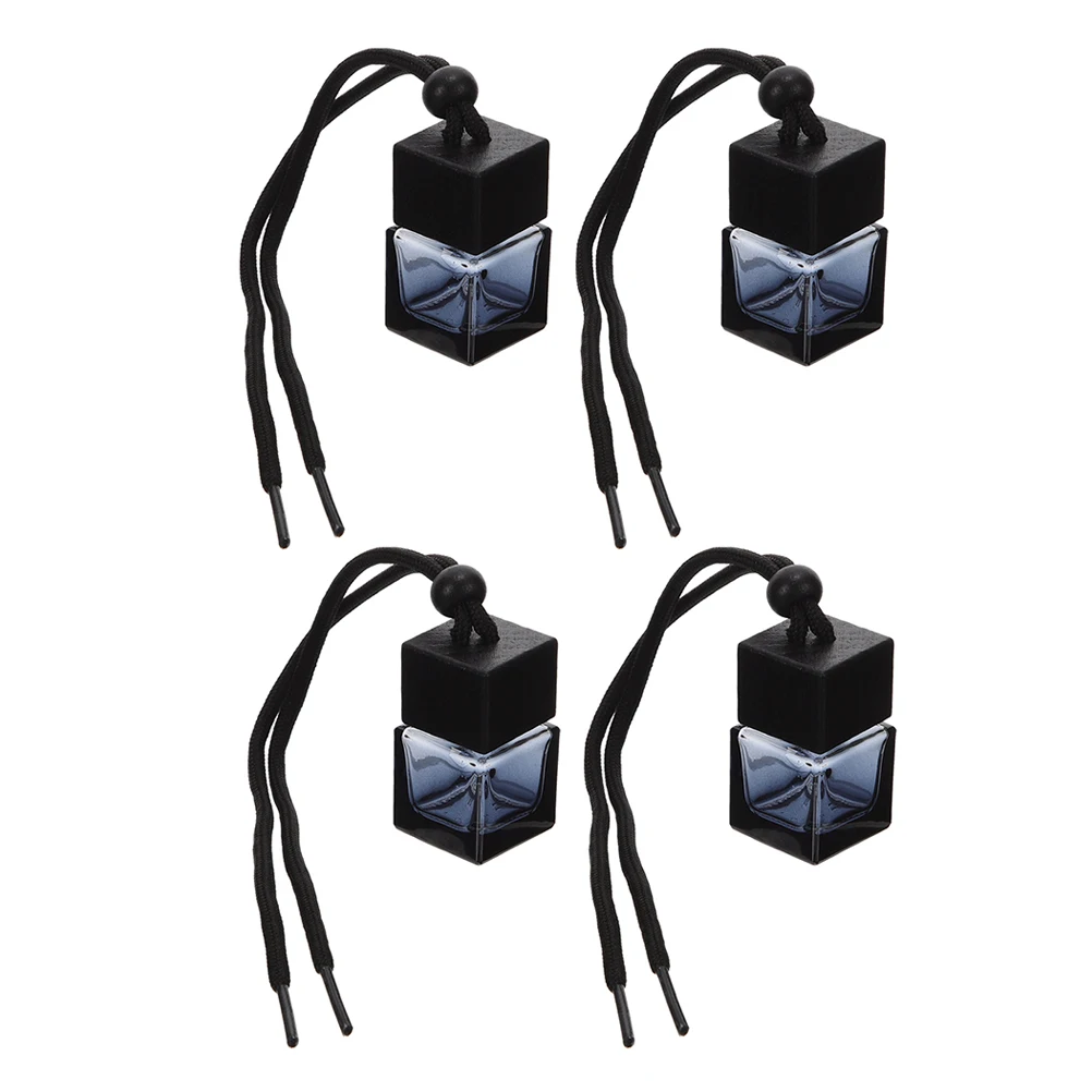 

4Pcs Essential Oil Car Diffuser Empty 8Ml Black Hanging Bottle for Car Air Freshener Perfume Aromatherapy Auto Home Office Decor