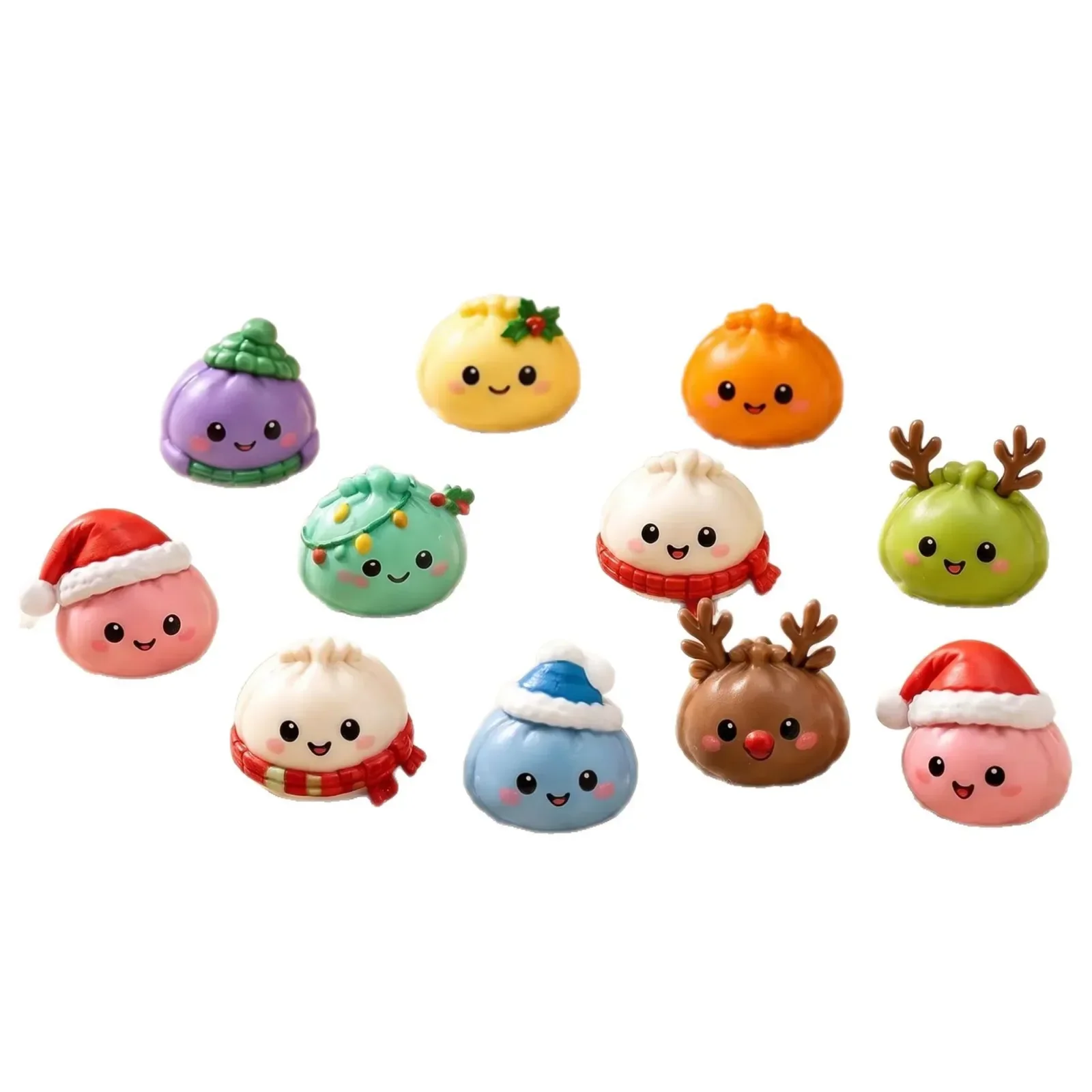 24 PCS Christmas Advent Calendar Cute Dumpling Squishy Toys Blind Box Stress Relief Squeeze Fidget Toy Christmas Surprise Gift view 5