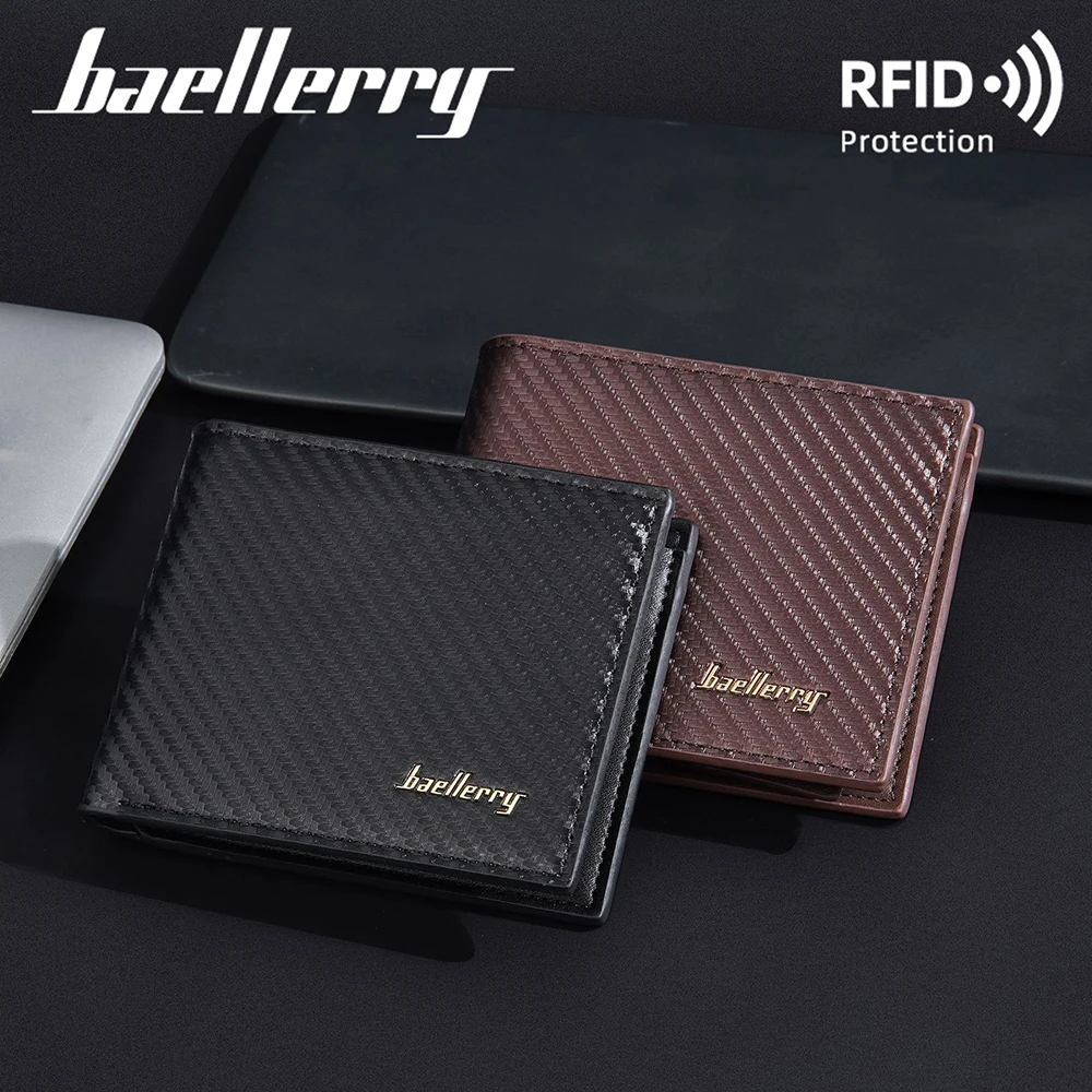 Baellerry Individuell gravierte kurze Herren-Geldbörse aus PU-Leder mit Reißverschluss und 5 Kartenfächern, Geschenk für Ehemann