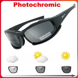 Photochromic Sunglasses Polarized Tactical Glasses 4 Lens Airsoft Goggles Shooting Glasses Motorcycle Outdoor Hiking Goggles
