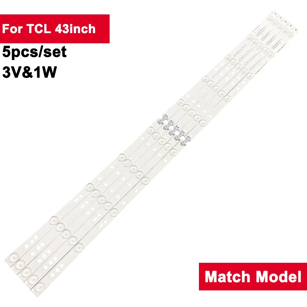 

844mm 3V1W Led Backlights Strips For TCL 43inch LB43015 V0-03 5Pcs/Set Backlight Led Tv Repair Parts L42F220B L42P60BD L42F3250B