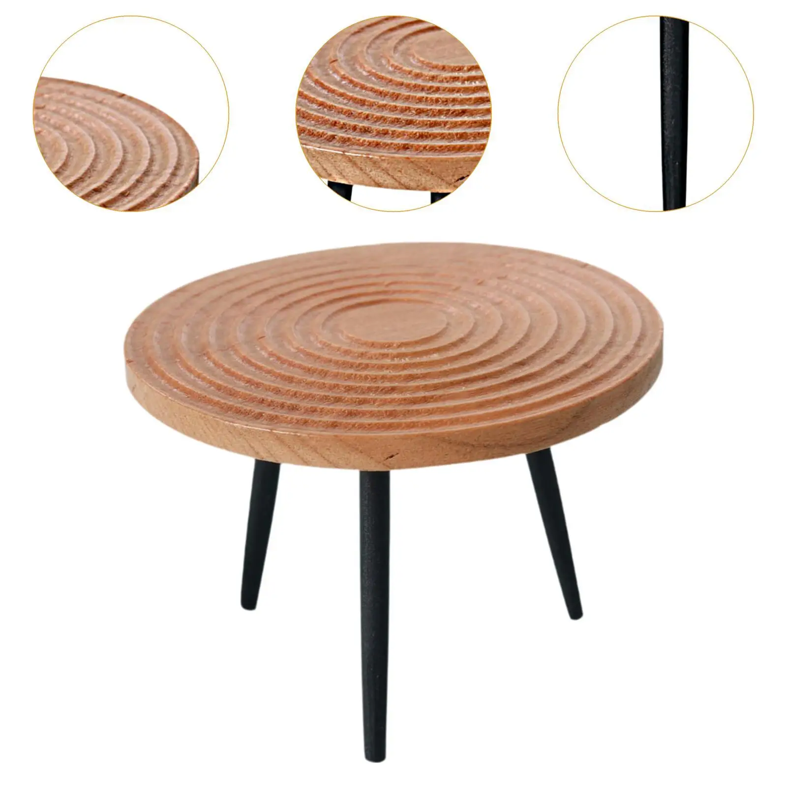 Dollhouse End :12 Scale Toy Furniture Model Crafted Round Mini Desk for