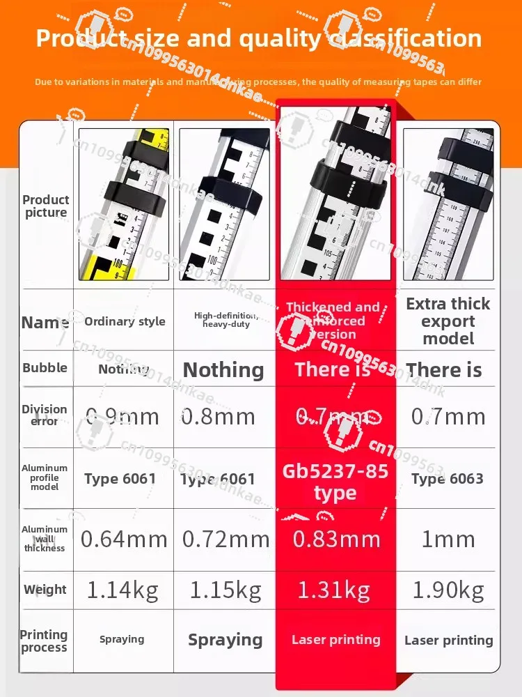 Thickened Level Tower Ruler 5 Meters 7 Meters 3 Meters Retractable Scale Scale Scale 5m Aluminum Alloy Measuring Tree To