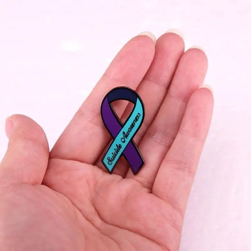 A52E Suicide Awareness Ribbon Enamel Lapel Pin Prevention Jewelry Brooch Pins Badge