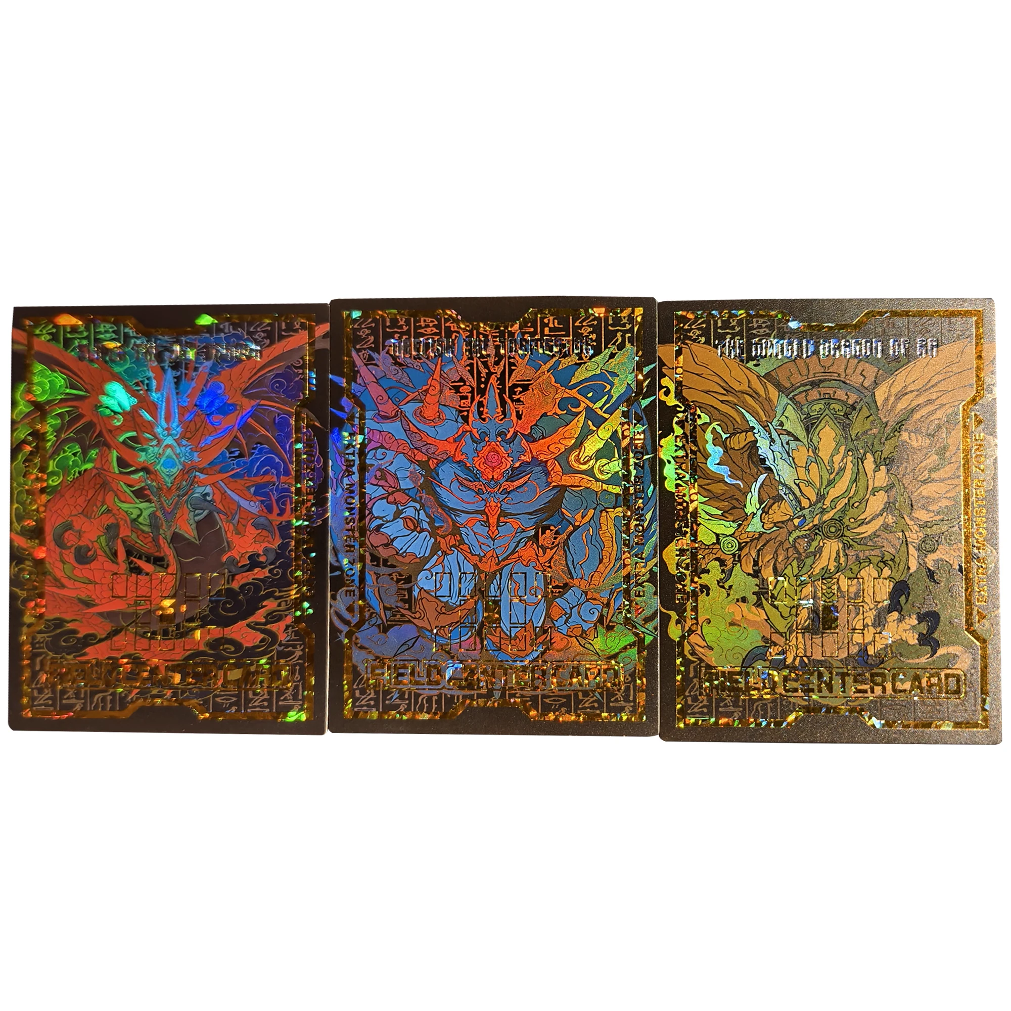 

3шт DIY Ю-Ги-О! Карта сбора египетского бога, самодельная карточка Slifer The Sky Dragon Venue Center, карточная игра, коллекционная карточка