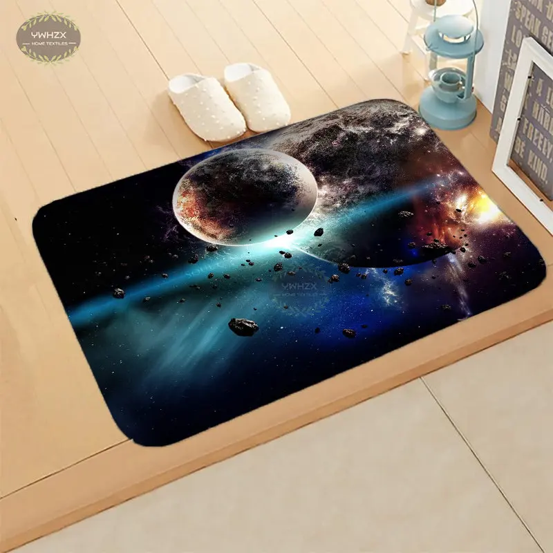 

Planet Universe Entrance Doormat Bath Carpet Flannel Kitchen Rugs Trendy Balcony Floor Mats Non-Slip Modern Aesthetic Room Decor