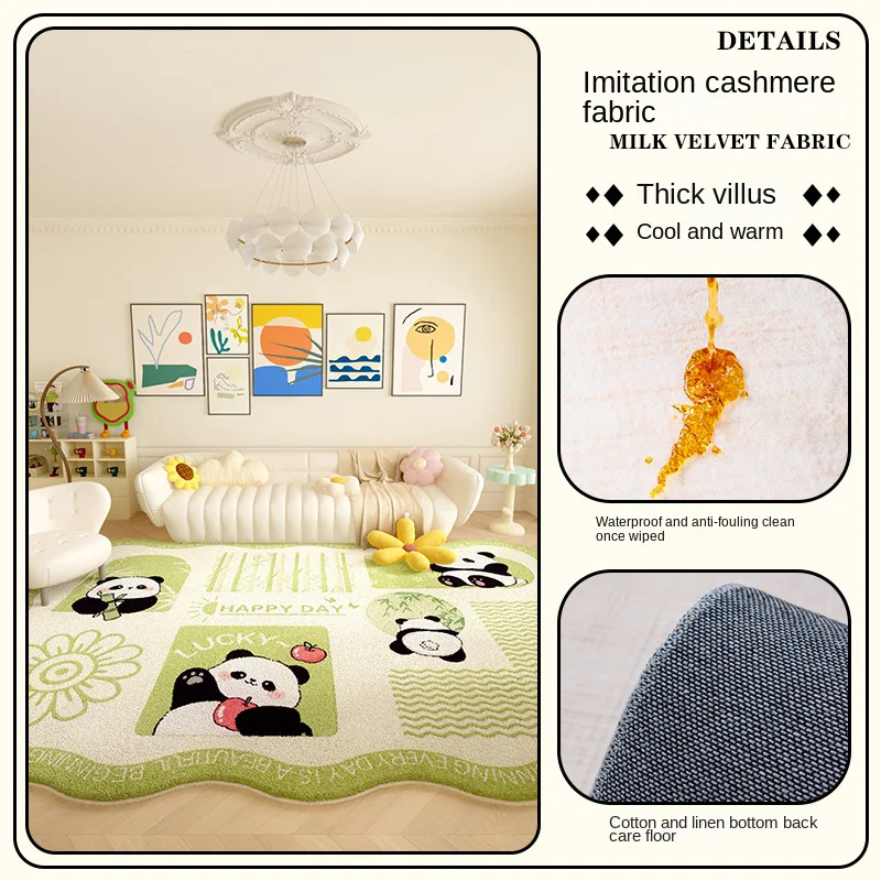 

VIKAMA Carpet living room wash-free wipeable sofa mat bedroom gaming room bedside blanket Loop Pile home decoration