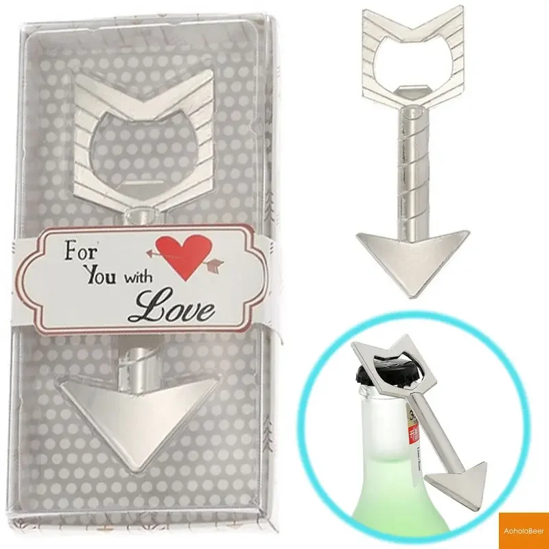 

Creative Wedding Gifts for Guests Arrow Through The Heart Shape Cute Beer Bottle Opener Package Opener Tools Groomsmen Gifts