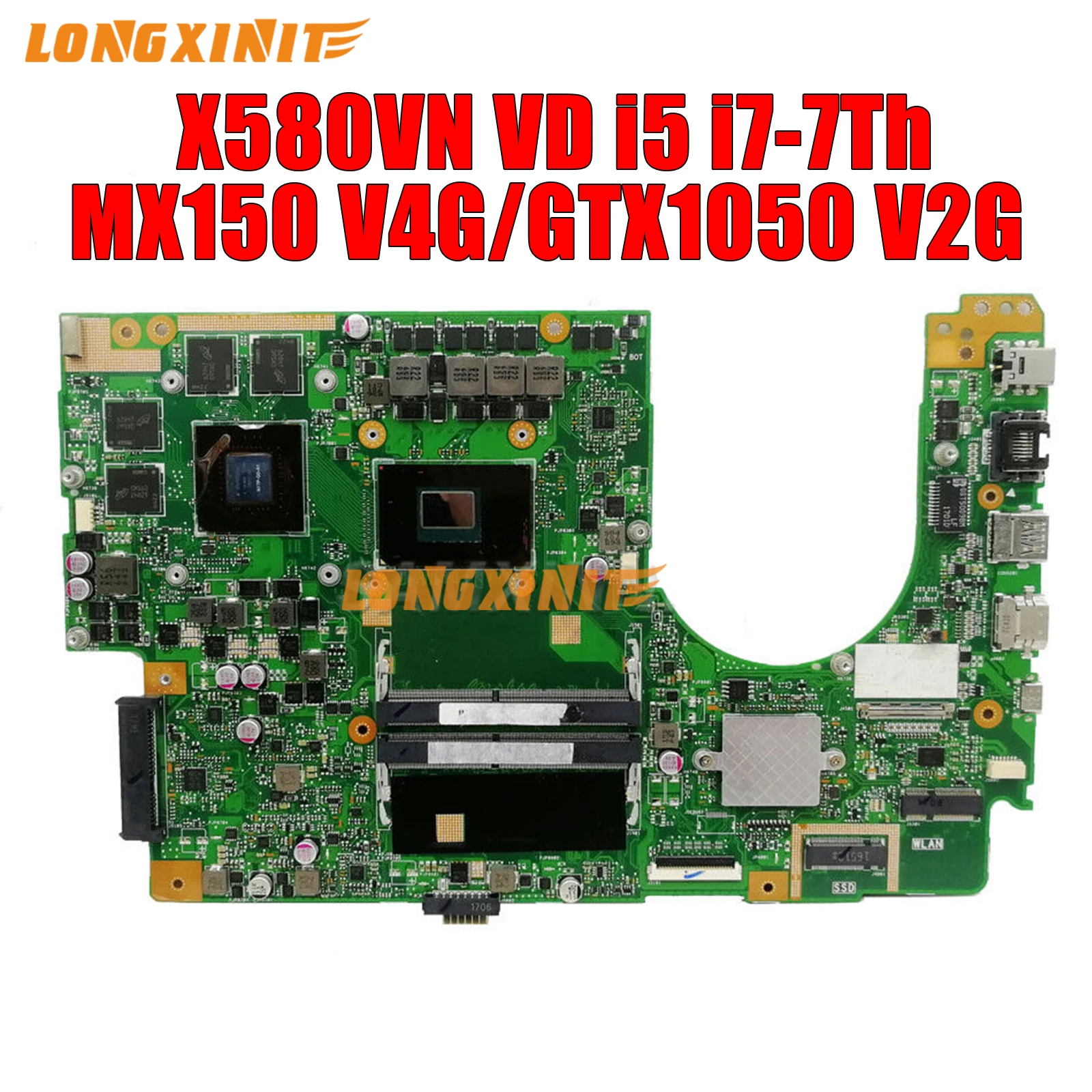 

X580VN motherboard For ASUS X580VD, X580, X580V, X580VD, X580VN Laptop Motherboard.CPU:i5 i7-7th.GPU:MX150,GTX1050.