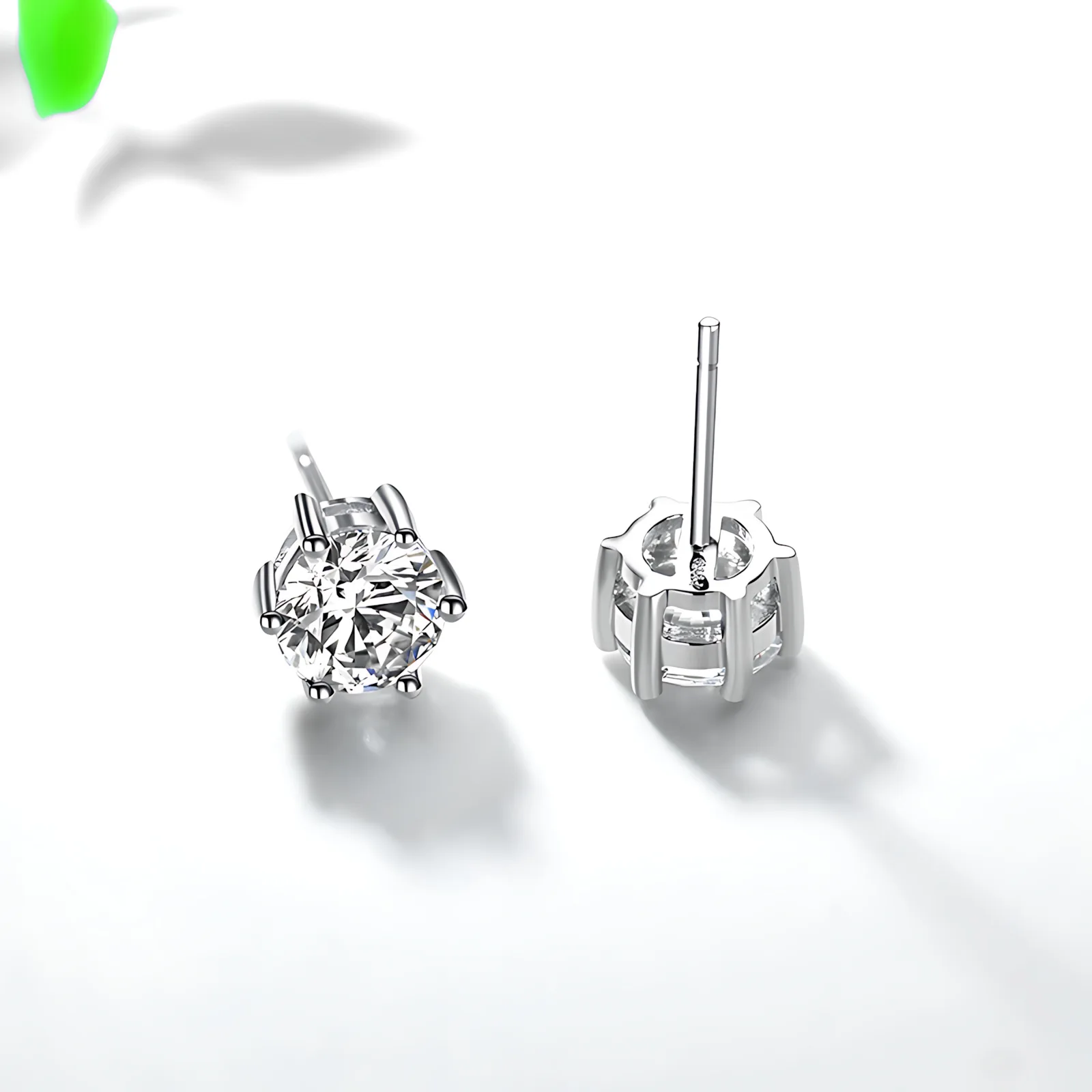 Unisex Geometric Silver-Plated Copper Earrings Featuring Round Hexagonal Chamfered Square Grains in Holiday-Inspired Fresh Sweet