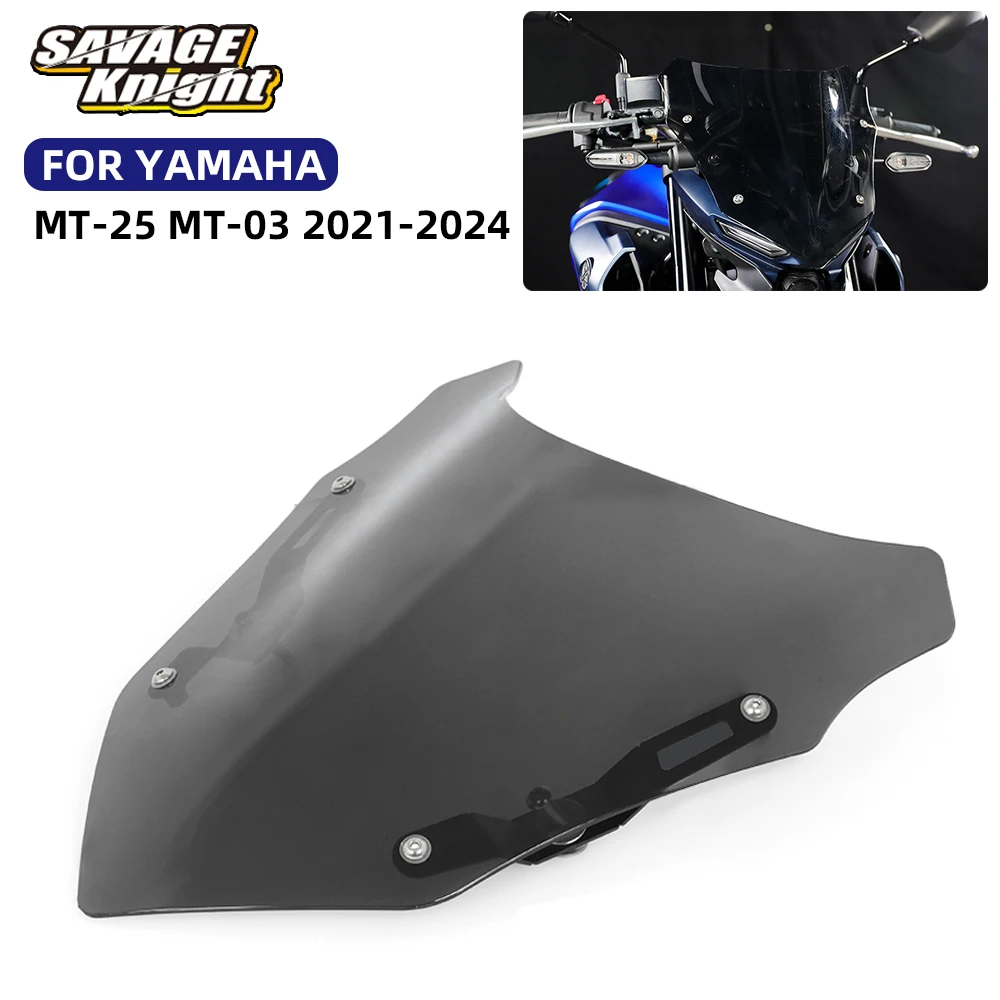 

Лобовое стекло Pare-brise дымовое ветровое стекло для YAMAHA MT-03 MT-25 2021-2024 MT25 MT03 спойлер воздушного потока мотоцикла дефлектор щит
