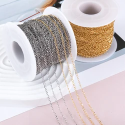 2 meters Stainless Steel Thin Twisted Chain Golden Jewelry Chain DIY Jewelry Making Ladies Necklace Bracelet Making Supplies