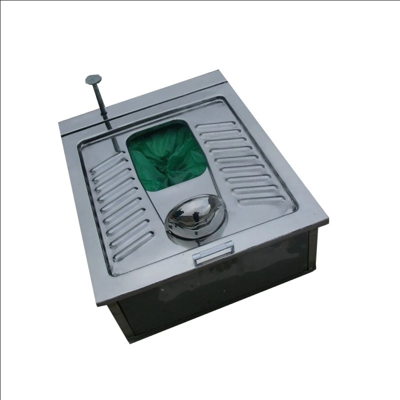 304 stainless steel water-free mechanical packing squatting toilet mobile toilet for civil air defense