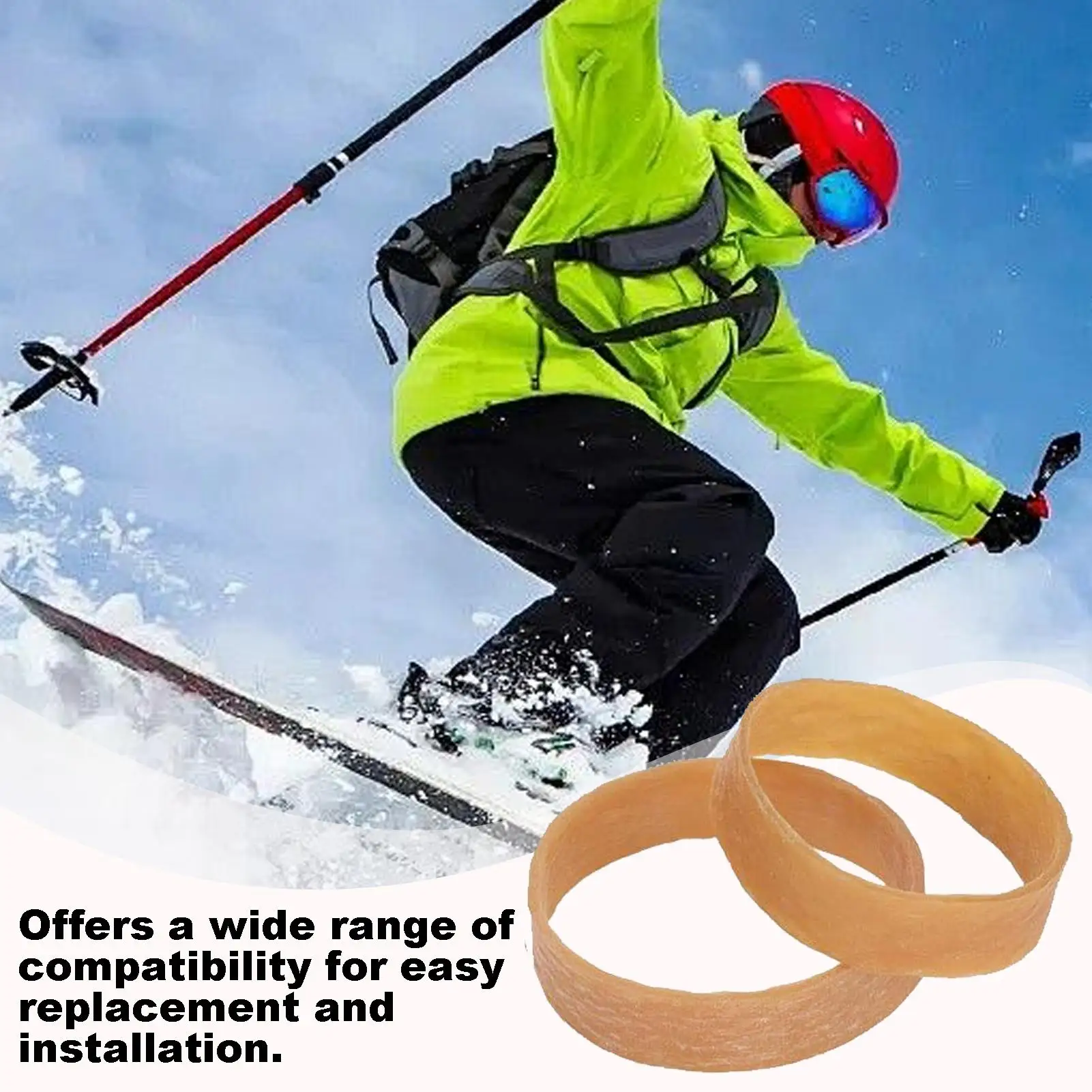 20PCS Elastic Ski Brake Retainers Snowboard Binding Straps For Tuning & Transport, Winter Sports Safety Accessories