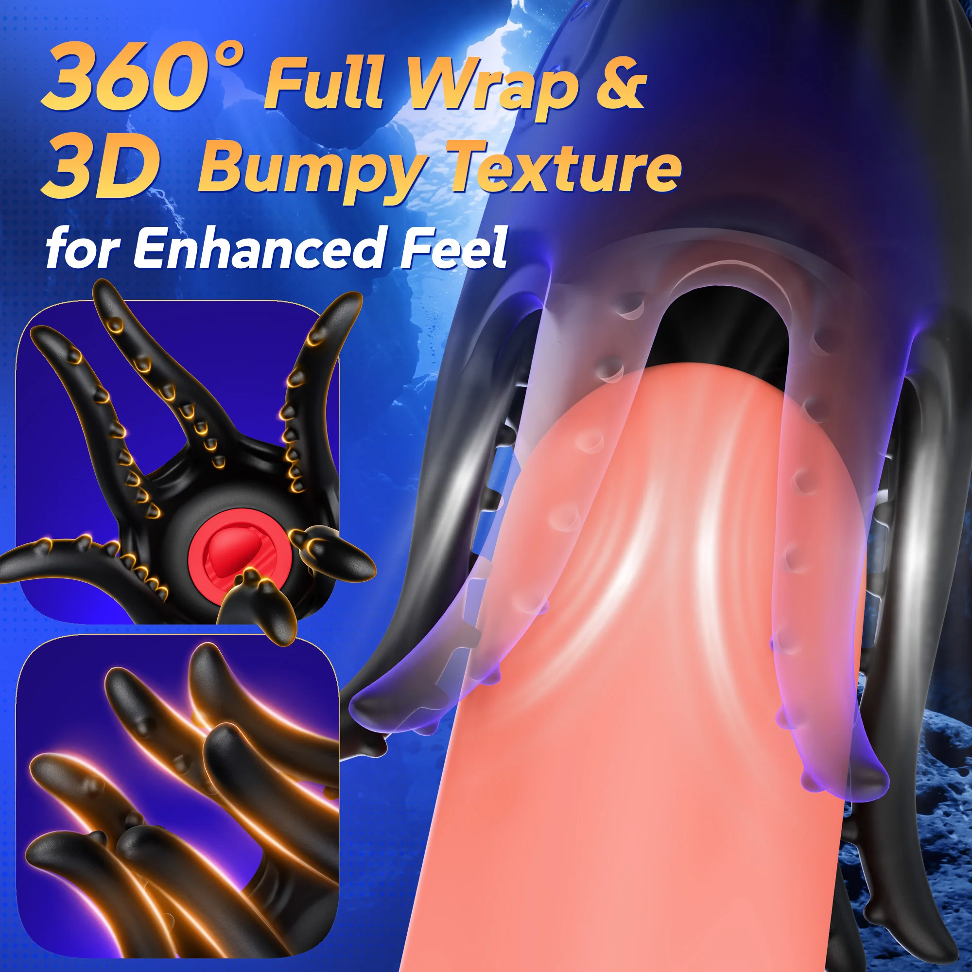 KUSHOR Tongue Licking Male Masturbator Double-Ended Penis Training Vibrator Blowjob Cock Glans Massager Adults Sex Toys for Men 4