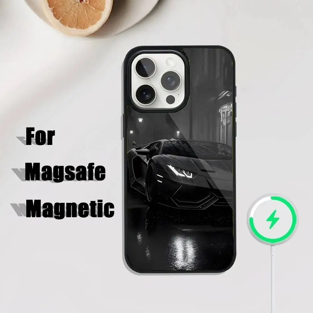 حافظة هاتف Cars-L-Lamborghinis-S لهاتف iPhone 17,16,15,14,13,12,11,Pro,Max,Plus,Mini,SE4,E شحن لاسلكي Magsafe مغناطيسي