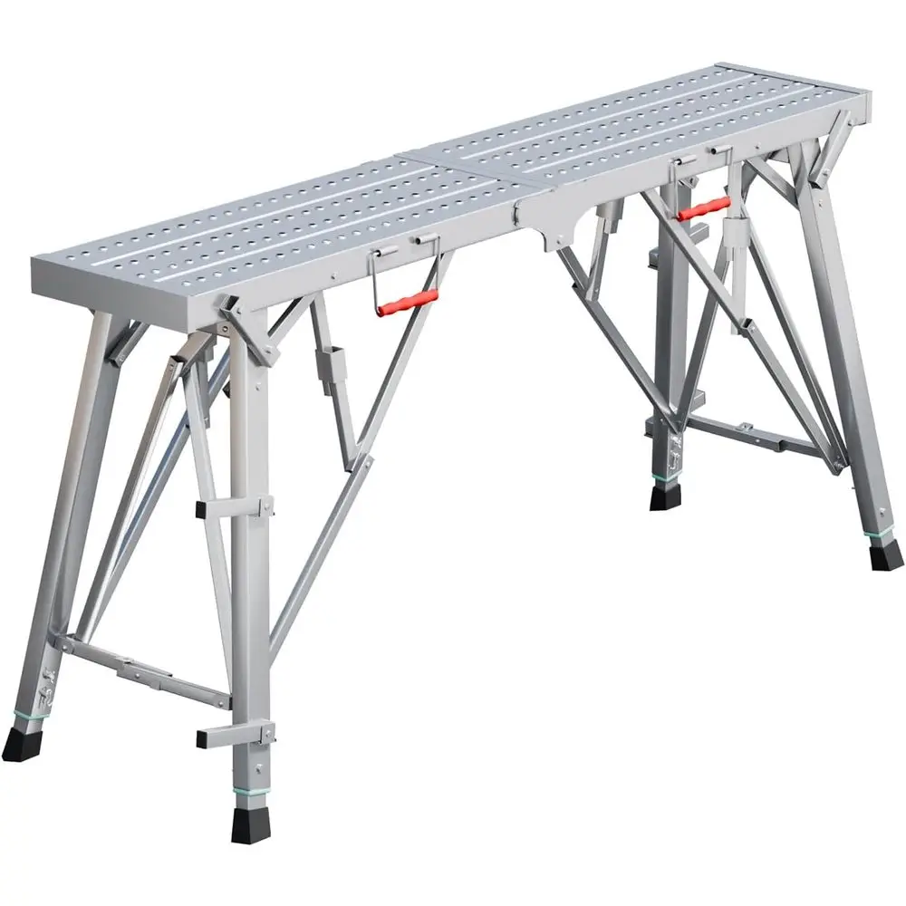 Adjustable Height 31-49 Inch Scaolding Platform, 330 lbs Load Capacity, Portable Folding Step Stool for RV Cleaning, High Painti